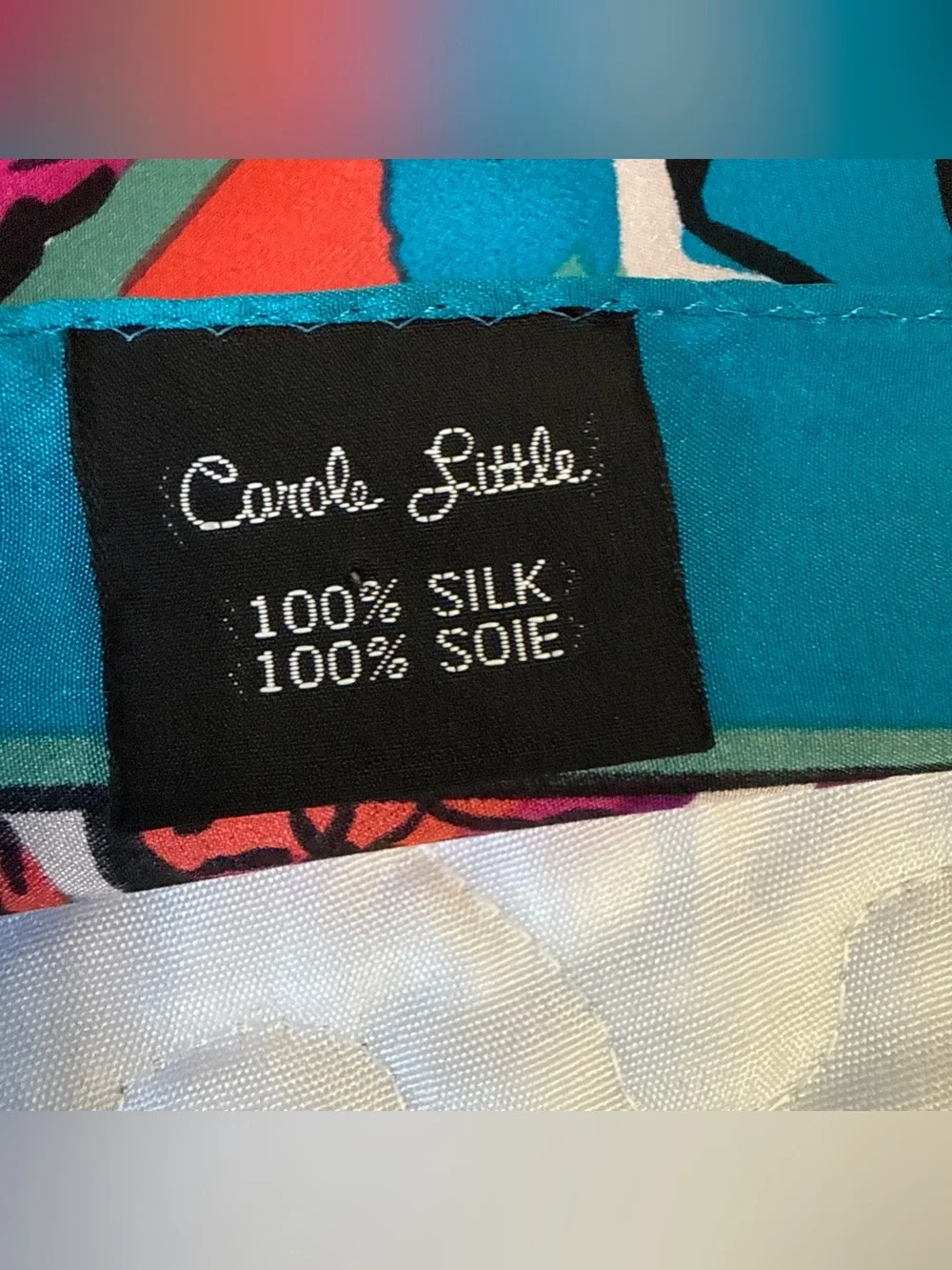 VTG Carole Little Silk Square Scarf 30
